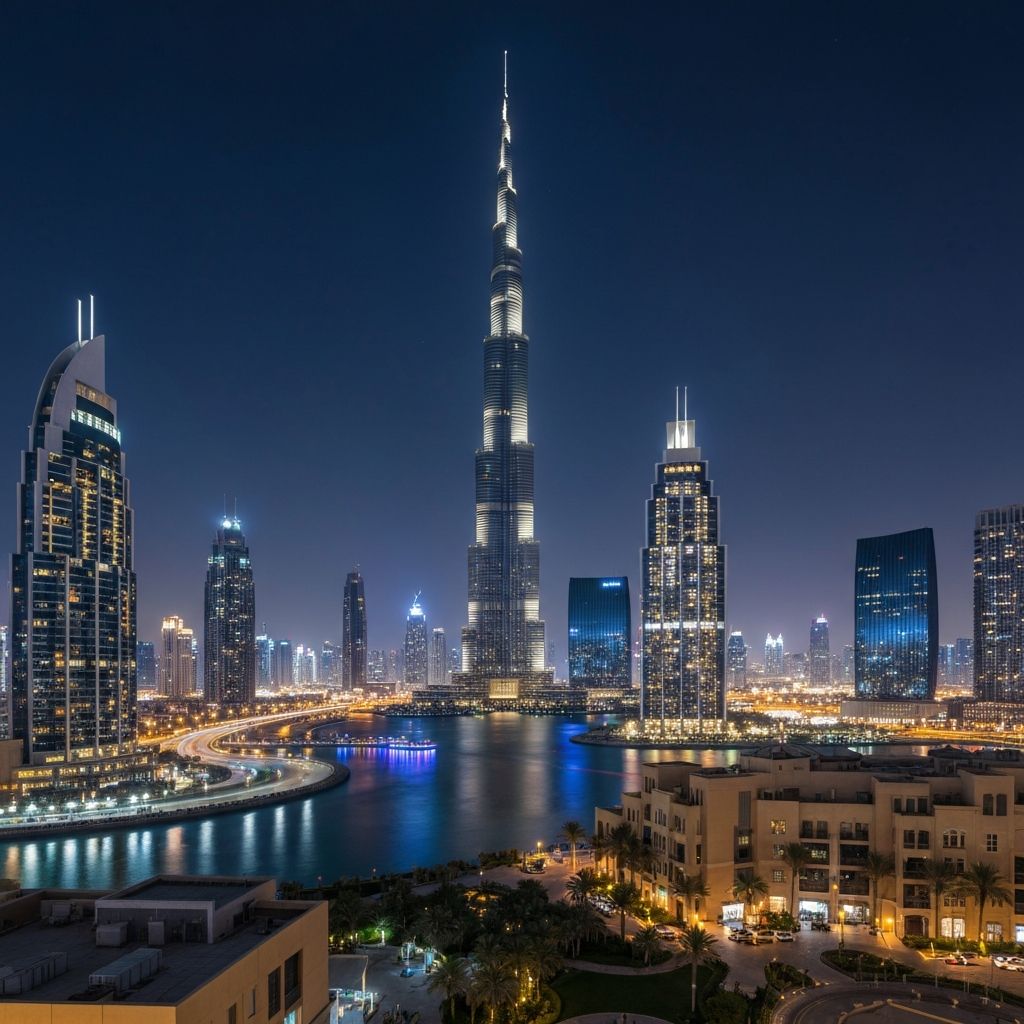 Futuristic Dubai Skyline & Desert